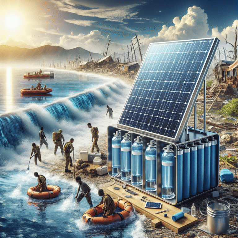 Solar desalination unit for disaster relief missions
