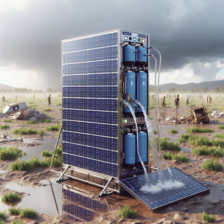 Solar desalination unit for disaster relief missions