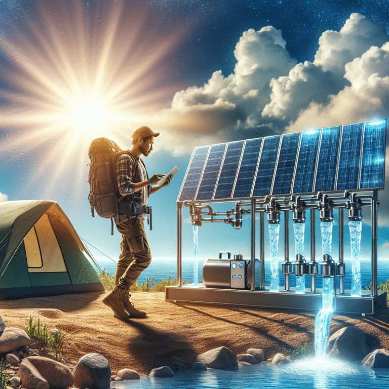 how to operate solar-powered desalination while camping